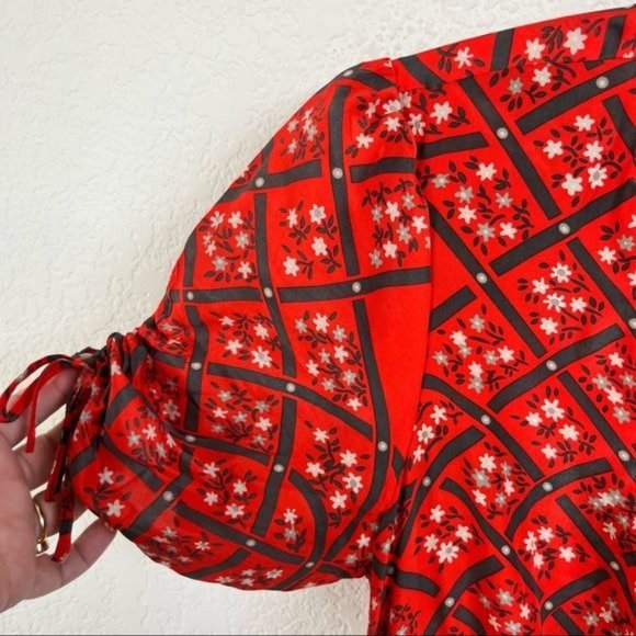 Anthropologie Moulinette Soeurs Pattern Silk "Maeshowe Shirtdress" Dress - Picture 7 of 10